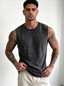 ZYNTH BALENO Men's Summer Crew Neck Casual Sleeveless Tank Top Sports - Black - View 2