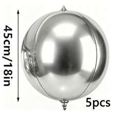 20/10/5/2pcs Silver Inflatable Mirror Reflective 4D Aluminum Foil Balloon Set - Reusable Disco Balloons Suitable For Birthday Party Decor, Holidays, Weddings And Various Events - Multicolor - View 30