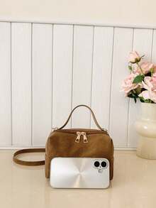 1pc Solid Color Square Bag, Casual Minimalist And Fashionable, Suitable For Daily Outings And Travel, Can Easily Accommodate Daily Essentials. Multi-Functional Item, Suitable For Various Styles And Occasions. - Multicolor - View 10