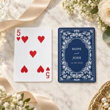 1pc Personalized Custom Name Date Wedding Poker Cards, Vintage Black Floral Back Playing Cards, Wedding Favor Gift For Couples, Party Game Home Decor - Multicolor - View 11
