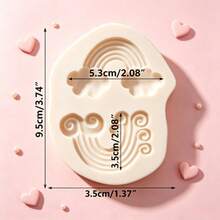 Rainbow Cloud Silicone Mold, Non-Stick Fondant Candy Chocolate Baking Tool, Cake Decoration DIY, Cake Decoration Candy Cupcake Topper, Cake Polymer Clay Craft Epoxy Resin - Light Grey - View 8