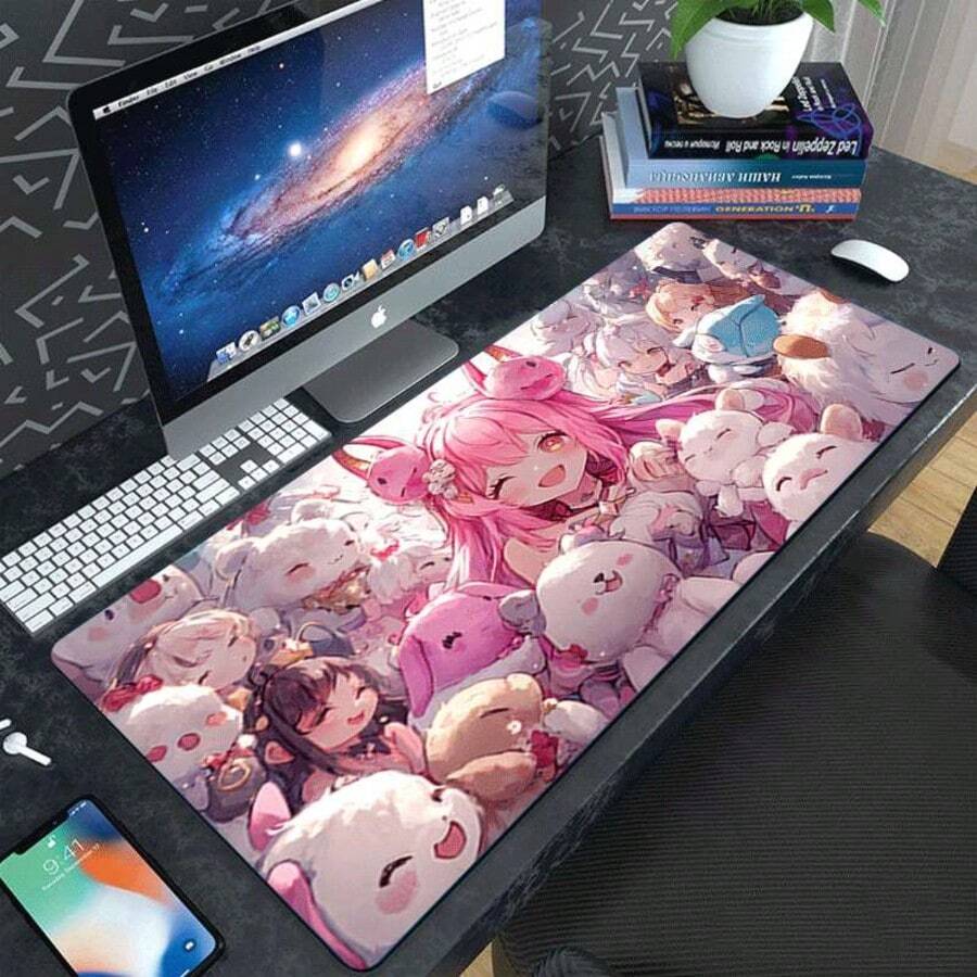 1pc Mouse Pad: Durable Large Non-Slip Rubber Washable Desk Mat Multi-Functional For Gaming/Office/Home Perfect Holiday Gift - View 1