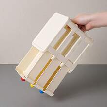 1pc Dopamine Desktop Storage Box, Mini Plastic Drawer Organizer For Desk, Hair Accessories And Jewelry Storage - Apricot - View 5