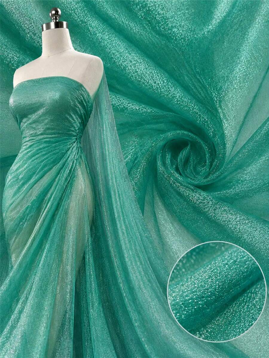 1pc Water Ripple Texture Satin Fabric, Moire Wave Embossed Ripple Material, Soft Glossy Draping Fabric, Suitable For Dresses, Shirts, Skirts, Evening Gowns, Fashion Clothing And Handmade Clothing Sewing Projects - Multicolor - View 1