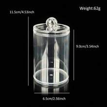 1pc Single/Double Layer Cylindrical/Square Storage Can, Desktop Organizer For Beauty And Nail Tools, Cotton Swabs, Cotton Pads, Jewelry And Small Accessories, Cosmetic Storage Tool, Back To School Essential - Clear - View 13