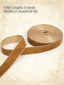 Light Brown Velvet Ribbon, Single-Sided 3 Yards/5 Yards Continuous Length, 0.39 Inches To 1.57 Inches Wide, Suitable For Gift Wrapping, Bows, Wedding Bouquets And Holiday Decorations - Light Brown Ribbon - View 11