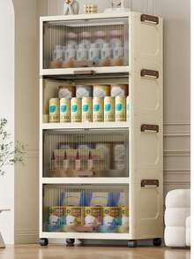 Plastic Multi-Layer File Rack, Foldable Home Storage Cabinet, Lightweight File Storage Organizer, Suitable For Indoor Daily Items And File Organization, Multi-Layer Foldable File Storage Cabinet, Plastic Home File Organizer, Entryway, Foyer Storage, Flip-Top, Space-Saving Stackable Drawer Cabinet - Multicolor - View 11
