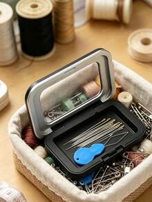 Sewing Needle Box, Embroidery Quilting Craft Organizer, Multi-Functional Sewing Needle Box, Storage Box, Portable Needle And Button Organizer, Embroidery Patchwork Craft Organizer, Anti-Scatter, Lightweight And Portable, Suitable For Home Sewing, Craft Class, Tailor Studio, Travel, Dorm Desk, Practical For Craft Enthusiasts, Mothers, Tailors, Teachers And Office Workers - Multicolor - View 2