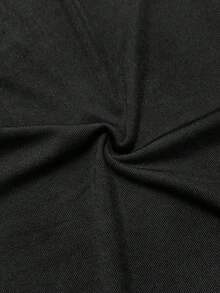 Plus Size Women's Solid Color Elastic Waist Flare Casual Long Pants - Black - View 5