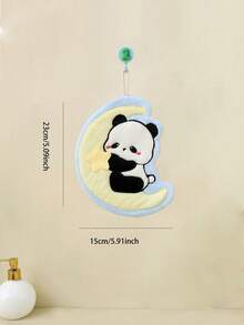 4/1 Double-Layer Cute Cartoon Panda Embroidered Hanging Hand Towel, Coral Fleece Super Absorbent Quick-Drying Hand Towel, Suitable For Bathroom And Kitchen Decoration, Can Be Used For Wiping Hands, As Heat Insulation Pad, Cleaning Bathroom And Kitchen Towel - Multicolor - View 11