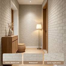 Thickened Waterproof 3D Self-Adhesive Wallpaper, Brick Pattern, 38cm X 35cm Wall Decor Sticker, Anti-Stain Anti-Collision, Suitable For Living Room, Kitchen And Bedroom Background, Multiple Colors Available - A - View 3