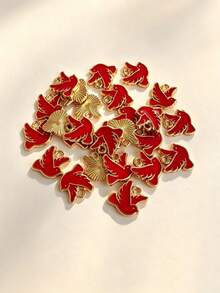 20/50pcs Alloy Oil Drop Small Pigeon Animal Charms, Handmade DIY Necklace, Earring, Keychain Pendant Materials - 20PCS - View 6