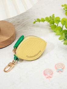 CHARM INFINITE Practical Mini Fruit-Shaped Zipper Coin Purse Keychain, Faux Leather Small Jewelry Storage Pouch, Durable Gold Buckle Decorative Pendant, Portable Travel Hanging Accessory, Suitable For Women's Birthday And Holiday Gift - Champagne - View 9