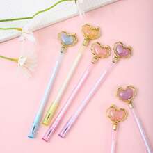 4PCS Heart-Shaped Beads Neutral Pens, Cute Highly Attractive Design Gift Pens, Signature Pens, Student Stationery - Multiple Styles - View 6