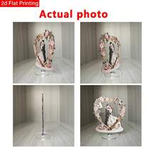 1pc European Style Heart Rose Acrylic Ornament With 360° Rotating Base, Wedding Room Desktop Decor, Newlywed Gift, Marriage Anniversary Decorative Craft - A - View 4