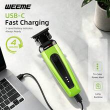 WEEME 1pc Professional Men's Wireless Electric Foil Shaver, USB-C Rechargeable, With Sideburn Trimmer, Portable Precision Grooming Tool, Suitable For Home And Travel - Multicolor - View 8