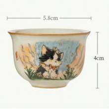 1pc/2pcs Ru Yao Cute Cat Tea Cup, High-End Kung Fu Tea Tasting Cup, Single Cup For Tea Drinking, Suitable As Gift For Friends And Family - Multicolor - View 6