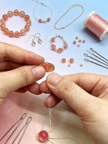 DIY Beading Needle Set, 5pcs Large Eye Beading Needles, 4 Sizes Available, Widely Used For Handmade Jewelry, Beadwork, Accessory Assembly And Hand Sewing, Practical Tool For Beading Enthusiasts - Open Needle - View 2