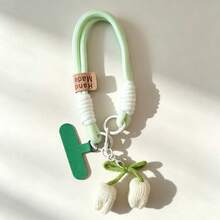 1pc Tulip Knitted Pendant Phone Lanyard Wrist Strap, Creative Handheld Anti-Loss Anti-Drop Portable Bracelet, Woven Design, Soft Detachable, Suitable For DIY Phone Lanyard And Phone Case Decoration, Perfect Gift For Friends/Bag Charm - Multicolor - View 15