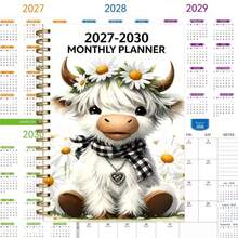 1pc 2027-2030 Annual Planner, A5 Size Premium Paper, 4-Year Spiral Bound Calendar Notebook, Cute Cow Theme Cover Design, Task Planning And Daily Journal Writing, Universal For Home Office And School - Multiple Styles - View 5