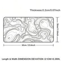 Black And White Mouse Pad, Topographic Map Large Gaming Mouse Pad - Extended Contour Mouse Pad, Laptop Keyboard Pad, With Non-Slip Rubber Base, Stitched Edge Soft Cloth Mouse Pad, For Home Office - View 9