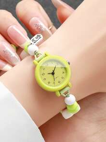 Jam Tangan Hadiah untuk Wanita, Jam Tangan Gelang Hati Kecil yang Lucu dan Segar - Berwarna merah muda - View 6