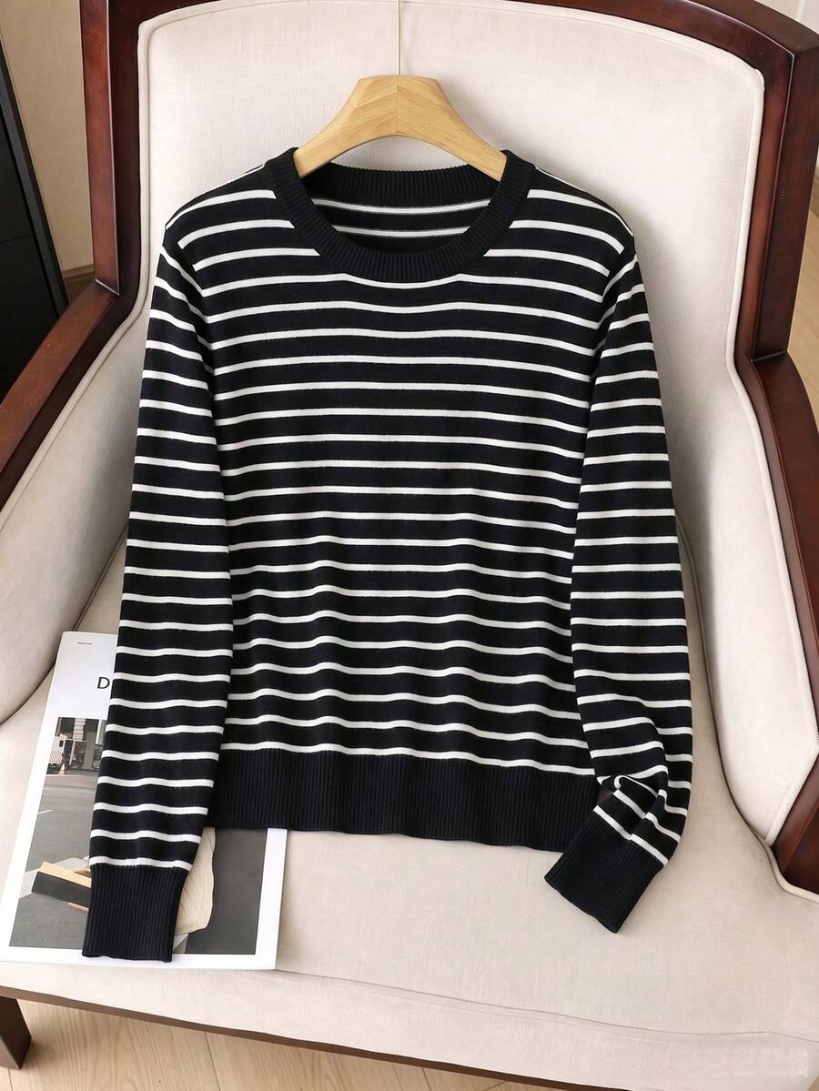 GIGOGOU 秋冬薄款女式休閒毛衣上衣，柔軟舒適，簡約秋季服飾