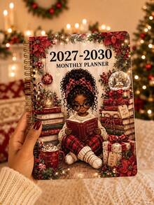 مخطط شهري 2027-2030 - دفتر تقويم 4 سنوات، تصميم عيد الميلاد، مخطط طويل الأمد 2027 مجلد حلزوني، مناسب للنساء، يستخدم للأهداف والجداول والمواعيد وإدارة التنظيم دفتر مخطط شهري، هدية عيد الميلاد - A5 - مشاهدة 3