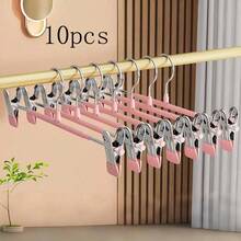 1, 10, 20pcs Multi-Functional Non-Slip Mark-Free Metal Telescopic Pants Hanger, Strong Grip Performance, Suitable For Closet, Wardrobe, Maximize Wardrobe Space - Multicolor - View 11