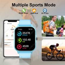 Full Touch Screen Smartwatch, 1.83-Inch HD Display, Multiple Sports Modes, Remote Camera Control, Wireless Calling Support, Step Tracking, Built-In 180mAh Battery, Music Control, Weather Forecast, Alarm Clock, Message Notifications, Compatible With Android And IOS, Perfect Holiday Gift - View 7