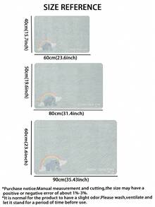 SANJIANGDI 1pc Rainbow Elephant Pattern Kitchen Mat, 0.6mm Faux Cashmere Material, Soft And Machine Washable, Suitable For Kitchen, Hallway, Bathroom, Living Room, Outdoor Entrance, And Toilet, Usable Year-Round And Adaptable To Various Occasions. - Multicolor - View 5
