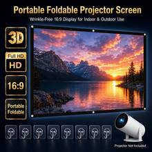 92/80/110 Inch Projector Screen With Aperture Exclusion Function, Upgraded Version (With Hooks), 16:9 Aspect Ratio, Foldable, Wrinkle-Resistant, Suitable For Home Theater And Indoor/Outdoor Projection, Ideal Gift Choice, Projector Accessory - Anti-light Projector Screen - View 2