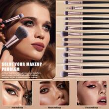 20pcs And 1pc Gift Makeup Brushes Set, Soft Dense Cosmetic Brushes For Foundation Powder Blush Eyeshadow Concealer Contour Highlight, Complete Face & Eye Makeup Brush Kit, Handles For Makeup Beginners And Daily & Party Makeup Application - Multicolor - View 5