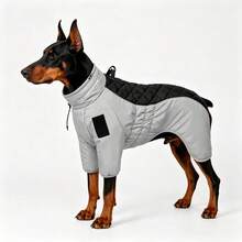 Medium To Large Dog 2-Legged Winter Warm Jacket With High Collar And Reflective Strip, Hook And Loop Closure For DIY, Windproof And Warm Outdoor Pet Clothing (Suitable For Doberman, Labrador, Dalmatian, Great Dane, Shepherd, German Shepherd, Etc.) - Multicolor - View 2