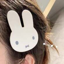 1pc Cute Miffy Rabbit Bangs, Sweet Girl's Heart, Magic Stickers, Cartoon Ins Style, Versatile Facial Mask, New Hair Accessories, As Birthday Gifts, Easter, Holiday Party Gifts. - Multicolor - View 4