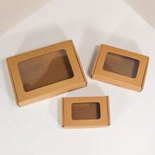 4pcs Brown Window Paper Express Packaging Boxes, Packaging Materials, Gift Boxes, Corrugated Cardboard Boxes, Express Boxes, Airplane Boxes, Postal Boxes - Multi-color - View 4