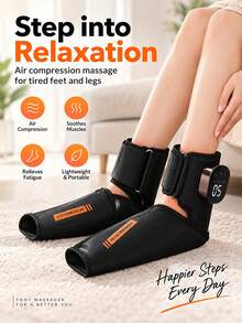 New Leg Massager With Air Pressure Kneading And Heat Therapy For Leg Joints, Sole, Ankle And Foot, Electric Foot Massager - Multicolor - View 5