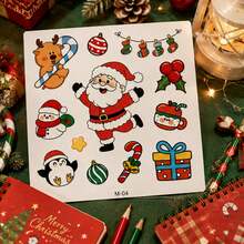 48 miếng nhãn dán Giáng Sinh hình người bánh gừng, kẹo gậy, ông già Noel, chuông, tuần lộc, cây thông, phù hợp cho laptop, bình nước, scrapbook, nhật ký, đồ thủ công DIY, gói quà lễ hội, phong cách ngẫu nhiên - Nhiều màu - Xem 3