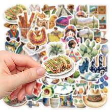 somoving 500pcs, Mexican Aesthetics Mobile Phone Stickers, Creative Aesthetic Design Sticker, Applicable, Mobile Phone Case, Mobile Phone, Tablet, Laptop, Suitcase, Pencil Case, Helmet, Bicycle, Suitcase, Skateboard, Desktop, Headphone Case, - Multicolor - View 7