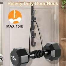 1pc Carbon Steel Over-The-Door Hooks, Multi-Functional Space-Saving No-Drill Door Hanging Storage Rack Shelf, Bathroom Bedroom Entryway Clothing Towel Rack, Room Decor, Home Decor, Bedroom Decor, Bathroom Decor, Closet Shelving System - Multicolor - View 6