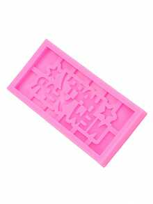 2pcs/Set Liquid Silicone Material Silicone Mold English Letter Merry Christmas! Happy New Year! Square Chocolate Mold Suitable For Christmas And New Year - View 4
