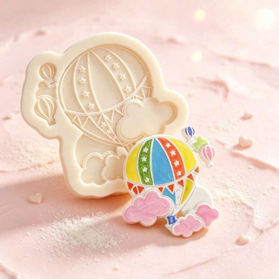 Hot Air Balloon Cloud Silicone Mold Non-Stick Fondant Candy Chocolate Baking Tool For Cake Decoration DIY,Candy Sugar Cupcake Topper, Soap, Candle