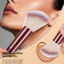 20pcs And 1pc Gift Makeup Brushes Set, Soft Dense Cosmetic Brushes For Foundation Powder Blush Eyeshadow Concealer Contour Highlight, Complete Face & Eye Makeup Brush Kit, Handles For Makeup Beginners And Daily & Party Makeup Application - Multicolor - View 3