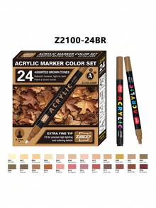 24 Colors/Box Creative Water-Based Paint Markers, Suitable For Doodling And Painting On Different Surfaces, Portable Multicolor Marker Set For Artists,School,A Gift For Friends - Sets - View 12