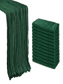 1/6 Pack New Model Cheesecloth Table Runner, 58 X 295cm Boho Gauze Table Runner, Reusable Washable Soft Sheer Crinkled Gauze Table Runner For Wedding Reception, Bridal Shower, Baby Shower, Birthday Party, Dining Table, Home Decor - A - View 13