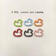 3PCS Duck Shaped Keychain - Random Color - Spring Hook, Multi-Function Key Chain, And More - Halloween Supplies - A - View 7