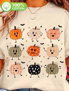 Lucu, Gaya Preppy, Motif Musim Gugur, Mode Musim Gugur yang Ceria, Desain Thanksgiving, Halloween. Pakaian Musim Gugur untuk Wanita - Aprikot - View 10