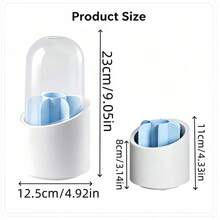 Dustproof & Waterproof Makeup Brush Storage Bucket With Transparent Domed Lid, Multi-Compartment Makeup Brush Organizer Box, Cute Cartoon Makeup Brush Cup, Vanity Tabletop Eyeliner & Lipstick Storage Rack, Desktop Bathroom Vanity Makeup Organizer Box - Multicolor - View 8