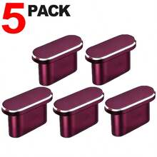Dark Cherry Metal Dust Plug, Type C Charger Port Caps Anti-Dust Cover Protectors, Charging Port Anti Dust Stopper Compatible With Iphone 18 Pro Max, 18PM Charging Jack Protection - Multicolor - View 10
