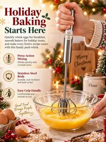 Christmas Holiday Baking, A Convenient And Easy-To-Use Handheld Mixer, Suitable For Cream, Eggs And More - Perfect Choice For Baking And Cooking. Christmas Kitchen Tools And Christmas Gifts. - Multicolor - View 1